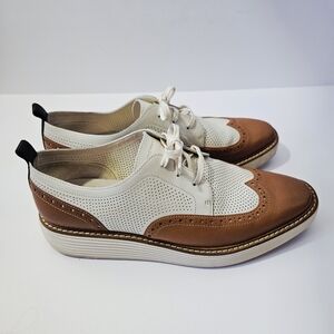 Cole Haan Original Grand Leather Wingtip Platform Oxford Shoes Size 11 Lace Up